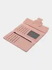 Розовый кошелек-клатч женский, из экокожи