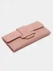Розовый кошелек-клатч женский, из экокожи