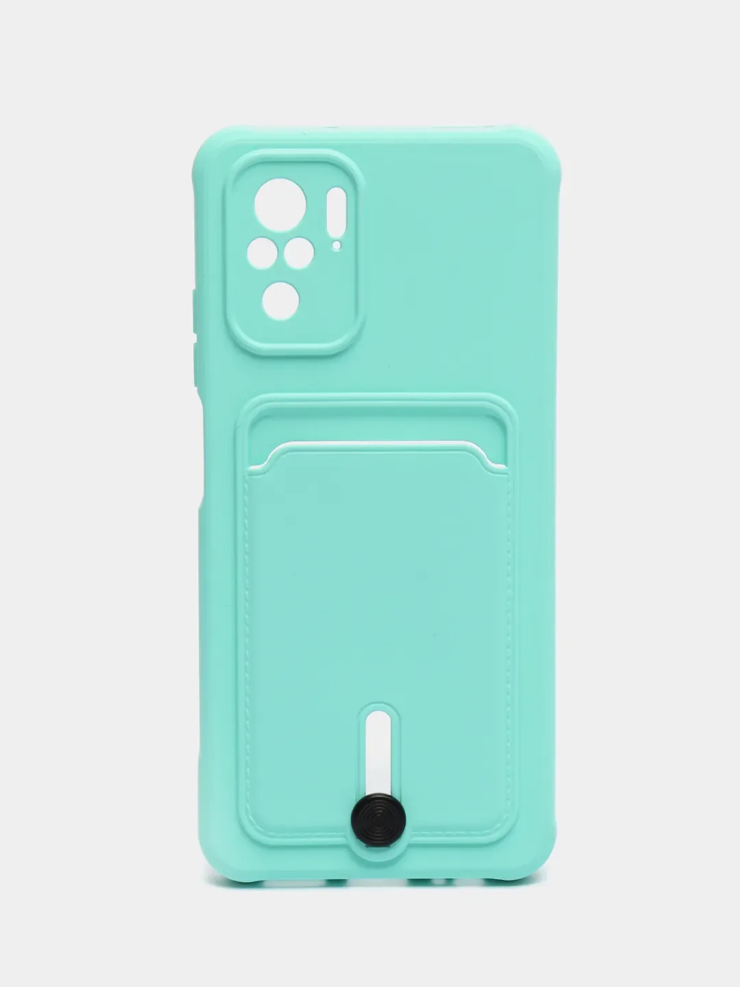 Бирюзовый чехол Xiaomi Redmi Note 10, 10S, Poco M5s (Сяоми Редми Нот 10, 10С), с карманом для карты