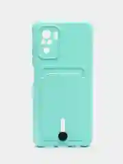 Бирюзовый чехол Xiaomi Redmi Note 10, 10S, Poco M5s (Сяоми Редми Нот 10, 10С), с карманом для карты