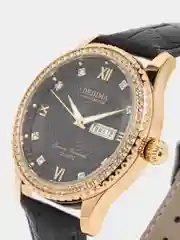 Горчичный женские наручные часы Dedima D-160, с календарём, в подарочной упаковке