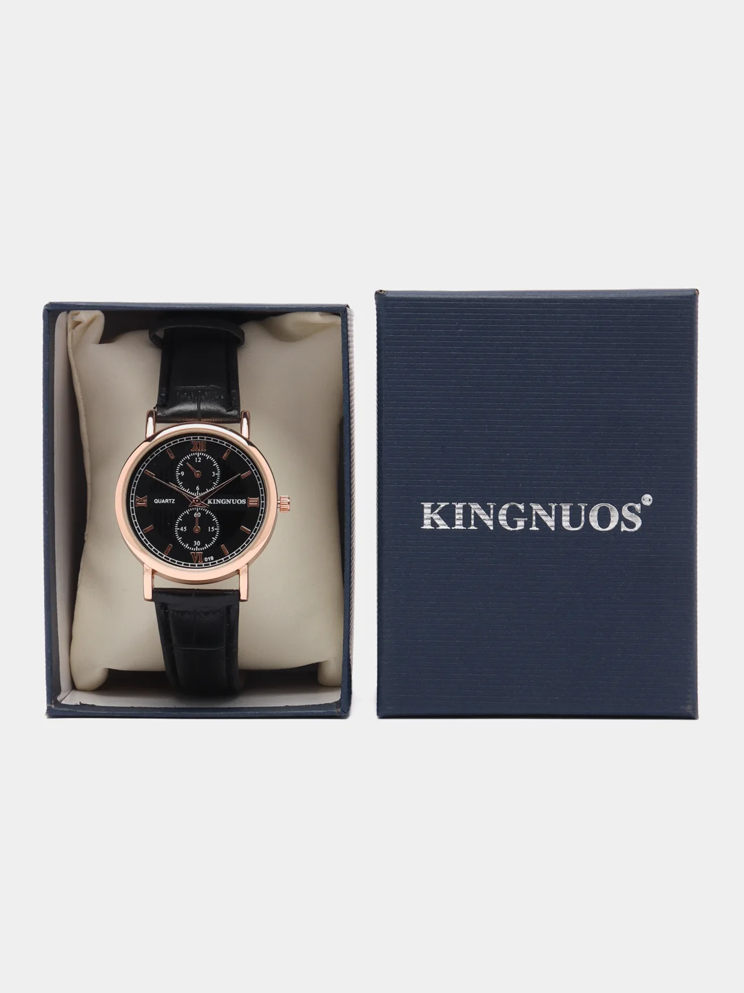 Черный мужские наручные часы KINGNUOS K-019, в подарочной упаковке