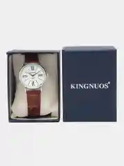 Шоколадный наручные часы мужские KINGNUOS K-010, в подарочной упаковке