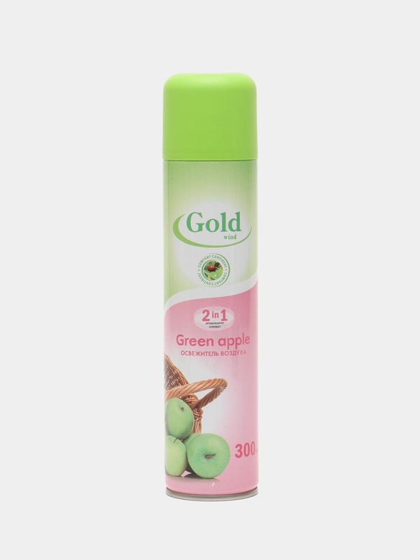 Освежитель воздуха GOLD WIND Green apple, 300 мл