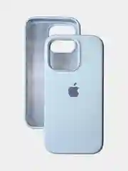 Голубой чехол iPhone, Айфон 11, 13, 14, 15, Про Макс, Pro Max, силиконовый Silicone Case