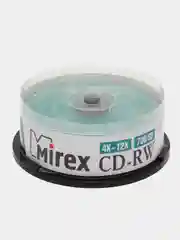 Диск Mirex CD-RW 700MB 12x Cake Box, 25 штук