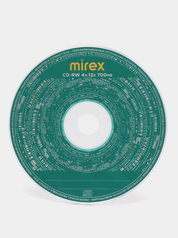Диск Mirex CD-RW 700MB 12x Cake Box, 25 штук