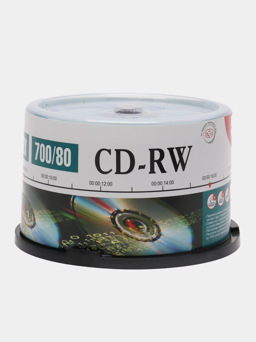 Диск Mirex CD-RW 700MB 12x Cake Box 50шт (UL121002A8B)