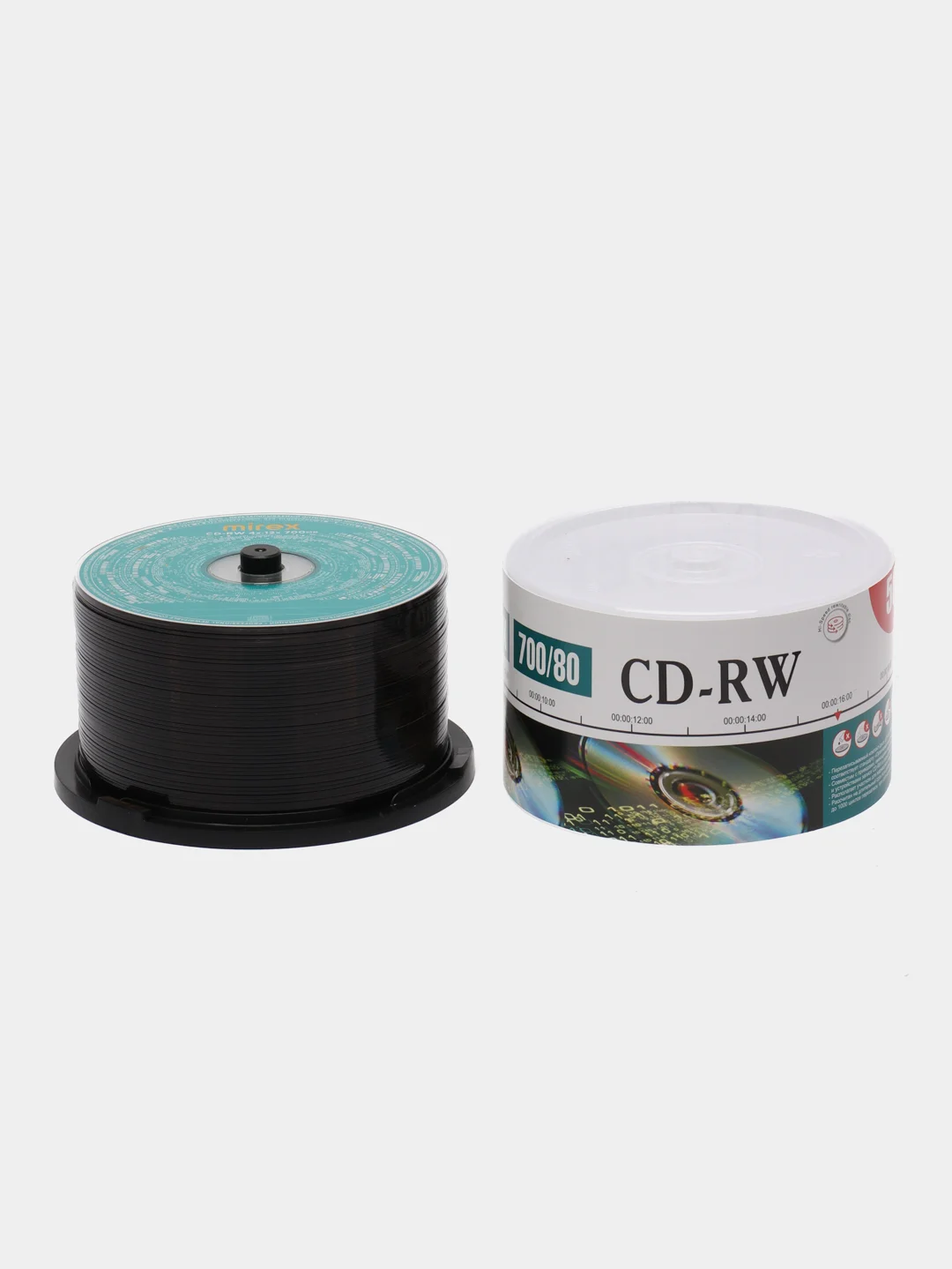 Диск Mirex CD-RW 700MB 12x Cake Box 50шт (UL121002A8B)