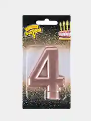 Свеча -цифра для торта Розовое золото, 8 см