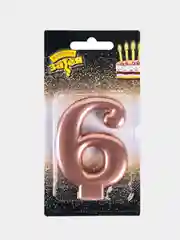 Свеча -цифра для торта Розовое золото, 8 см