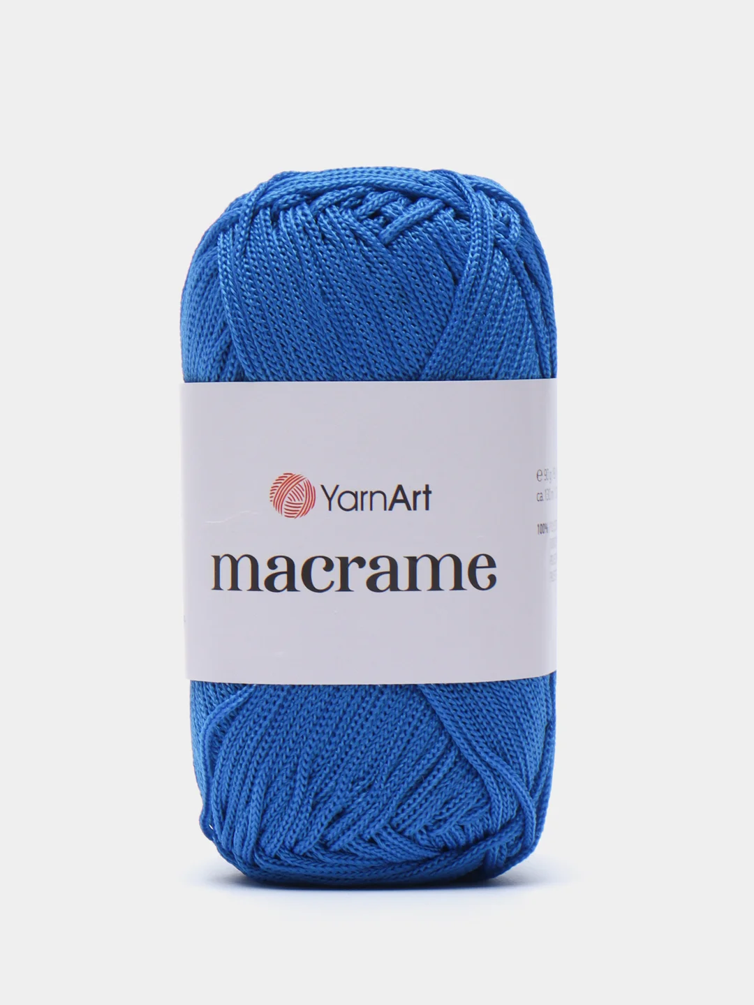 Синий пряжа YarnArt Macrame, шнур полиэфирный для вязания и макраме, полиэстер, 90 г, 130 м, 2мм