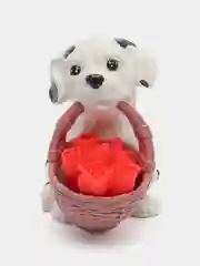 Кашпо "Собачка Далматинец со цветком", гипс, мыло