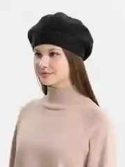 Черный берет женский Матиолла, с отворотом, шапка на флисовом подкладе