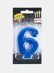 Свеча цифра для торта Синяя 8 см