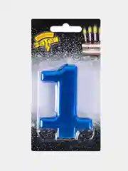 Свеча цифра для торта Синяя 8 см