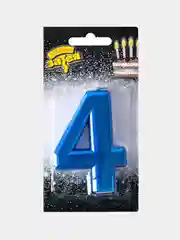 Свеча цифра для торта Синяя 8 см