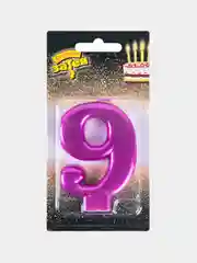 Свеча цифра для торта  Ярко - розовая (Фуксия), 8 см