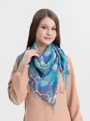 Бирюзовый платок-шарф весенний