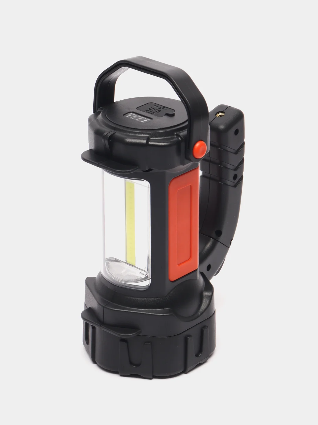 Фонарь прожектор ЧИНГИСХАН, 1 LED + 1 COB, 3 Вт + 3 Вт, аккумулятор 2400 мАч, USB, пластик