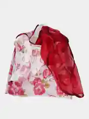 Бордовый тюль угловая