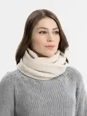Кремовый снуд женский, вязаный, в два оборота