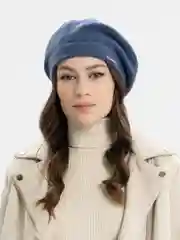 Индиго берет женский Матиолла, с отворотом, шапка на флисовом подкладе