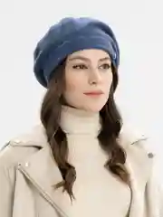 Индиго берет женский Матиолла, с отворотом, шапка на флисовом подкладе