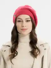 Коралловый берет женский Матиолла, с отворотом, шапка на флисовом подкладе