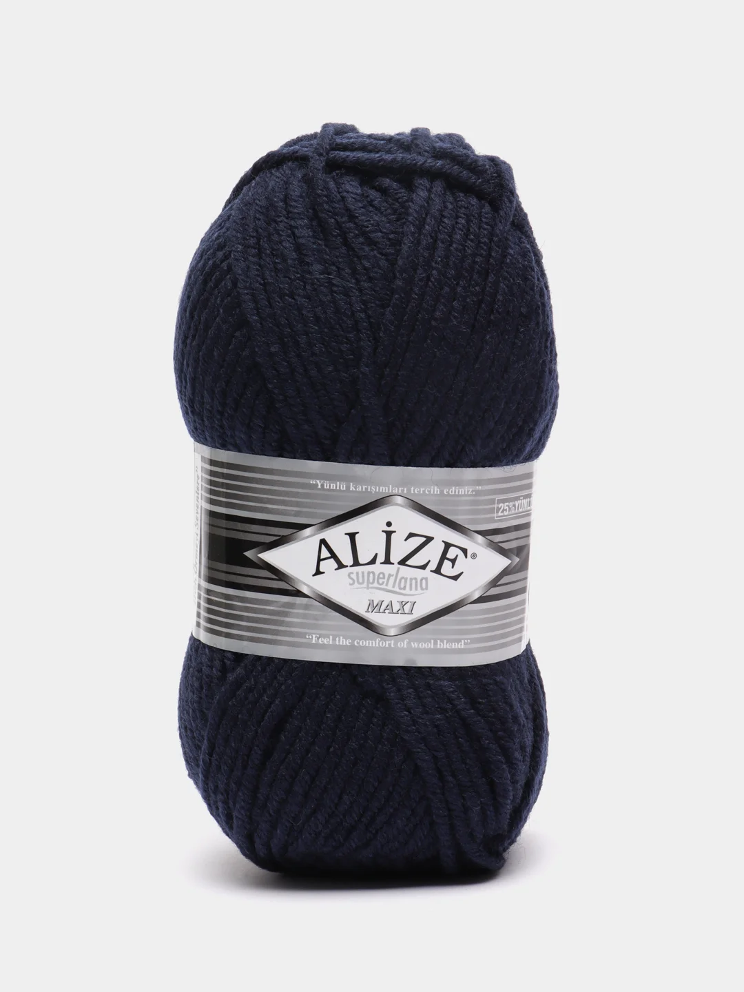 Темно-синий пряжа Alize Superlana Maxi, 100 г, 75% акрил, 25% шерсть