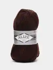Шоколадный пряжа Alize Superlana Maxi, 100 г, 75% акрил, 25% шерсть