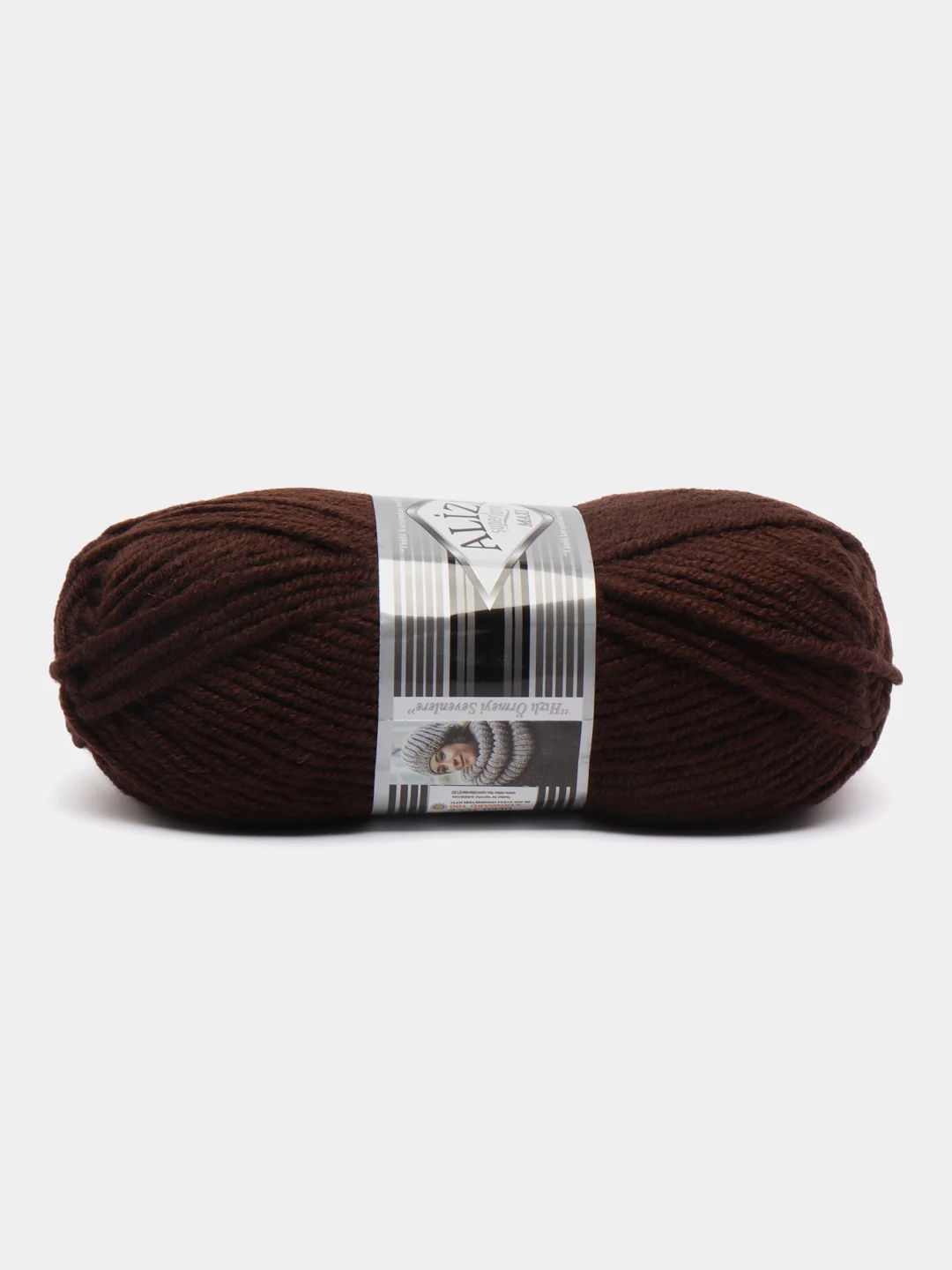 Шоколадный пряжа Alize Superlana Maxi, 100 г, 75% акрил, 25% шерсть