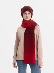 Красный комплект шапка женская бини и шарф Каролина