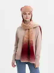 Терракотовый комплект шапка женская бини и шарф Каролина