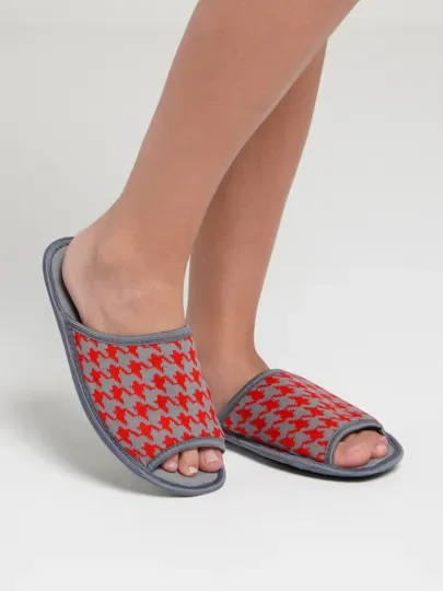 Тапочки женские домашние "Вязанка" с открытым носом Soft Slippers, 3 цвета