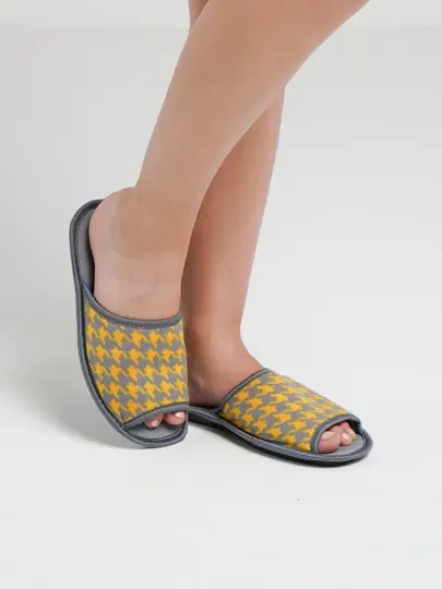 Тапочки женские домашние "Вязанка" с открытым носом Soft Slippers, 3 цвета