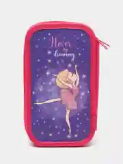Пенал ЮНЛАНДИЯ Dancing girl, 2 отделения, ламинированный картон, блестки, 19 х 11 см