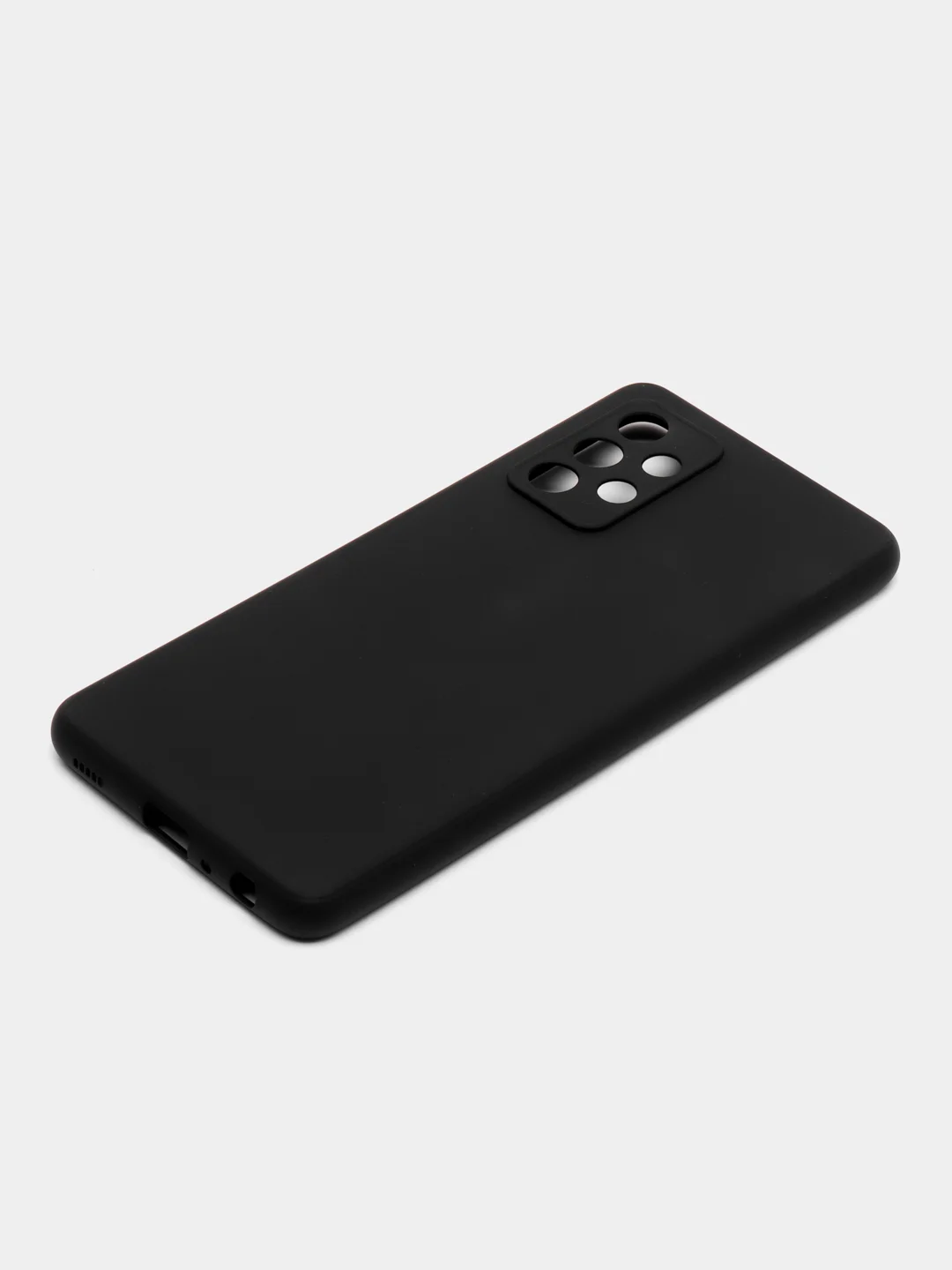 Черный чехол матовый силиконовый ROSCO для Samsung Galaxy A52, бортик вокруг камер