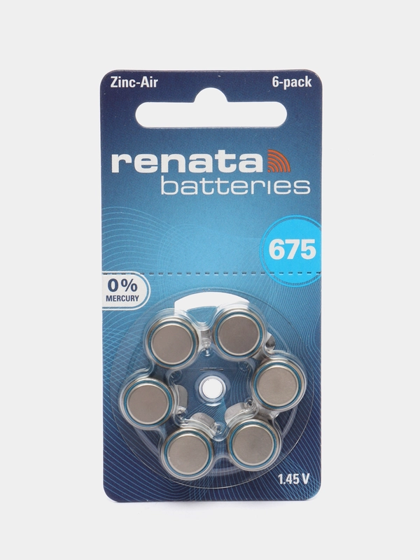 Батарейки для слуховых аппаратов Renata ZA675 (675, PR44, DA675, V675A)