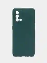 Тёмно-зелёный чехол OPPO A74 4G (Оппо А74, 4джи), силиконовый