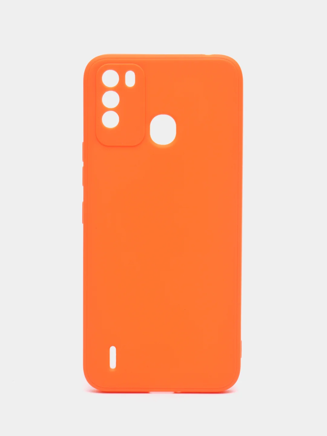 Оранжевый чехол для Itel Vision 1 pro, S16 (Ител Вижн 1 про, с16), силиконовый, с защитой камеры