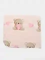 Кораллово-розовый детский плед, велсофт, 90 х 100 см