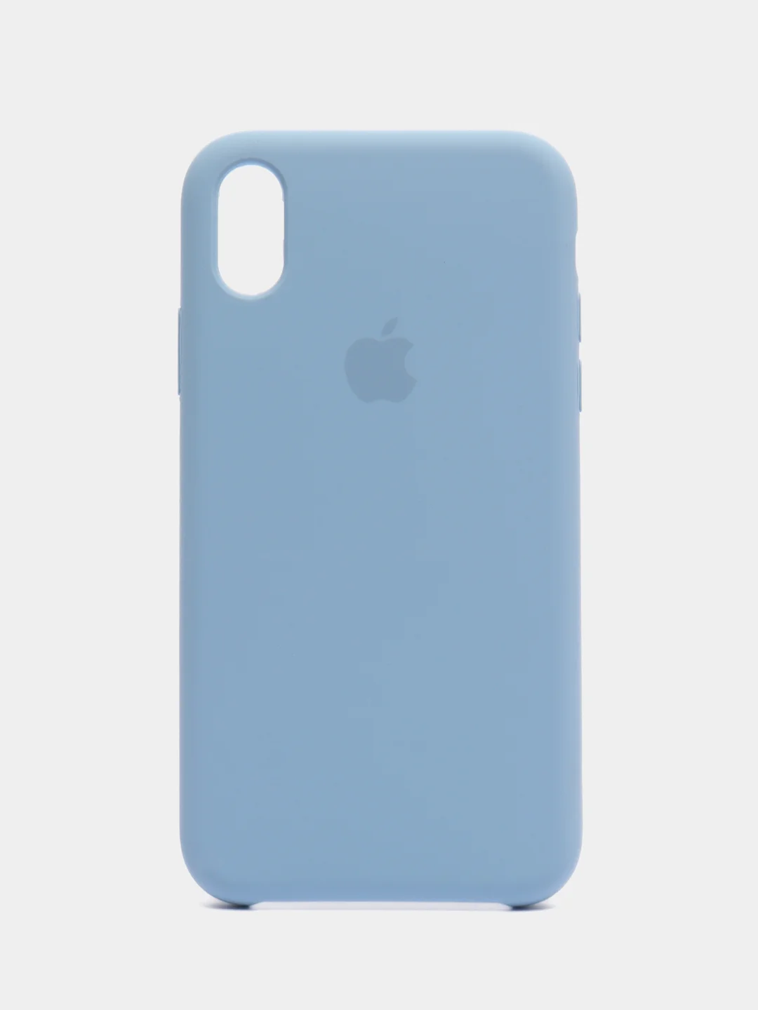 Небесно-голубой чехол Silicone Case для iPhone XR, с открытым низом