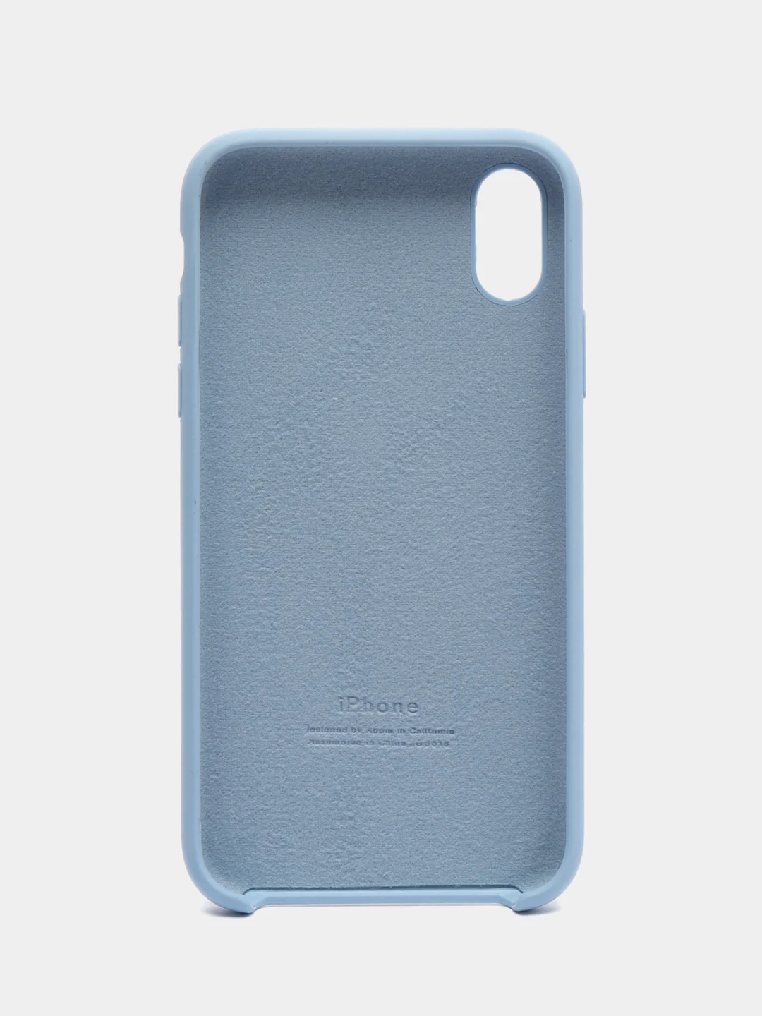 Небесно-голубой чехол Silicone Case для iPhone XR, с открытым низом