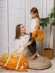 Сумка в роддом прозрачная, водонепроницаемая, 1 шт., темно-оранжевый