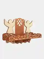 Полка для икон одноярусная, деревянная, с ангелочками, подарок родителям, верующему