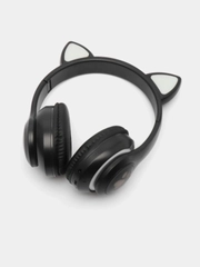 Беспроводные Bluetooth-наушники, с кошачьими светящимися ушками, c Aux кабелем, STN-28