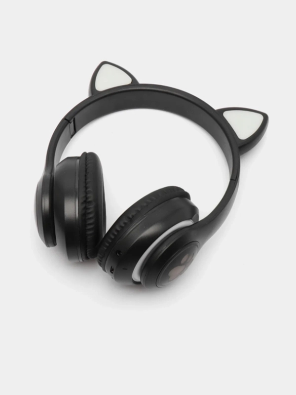 Беспроводные Bluetooth-наушники, с кошачьими светящимися ушками, c Aux кабелем, STN-28
