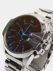 Серебряный часы Diesel Mega Chief DZ4318, с хронографом