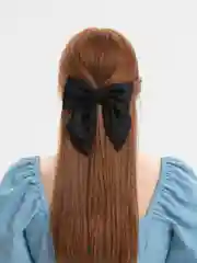 Черный бант для волос, на заколке